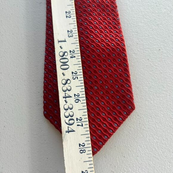 Robert Talbott Necktie Best Of Class Parisian Red Gray Polka Dot Wave Silk - Picture 6 of 7